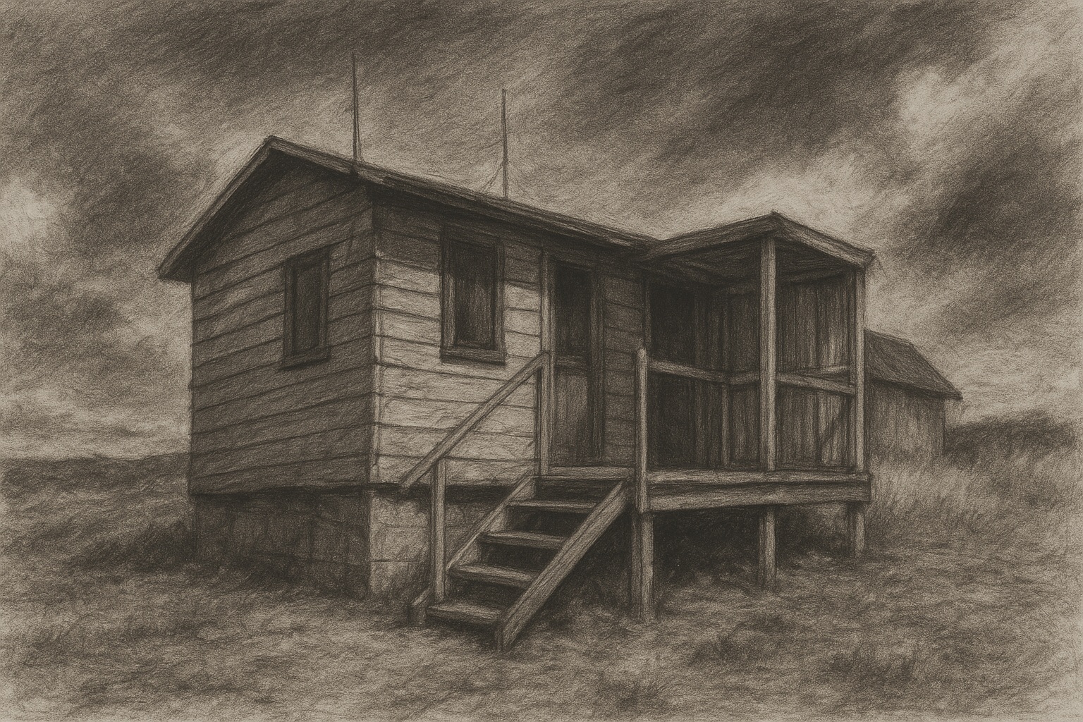 Drawing of Black Jack Huts